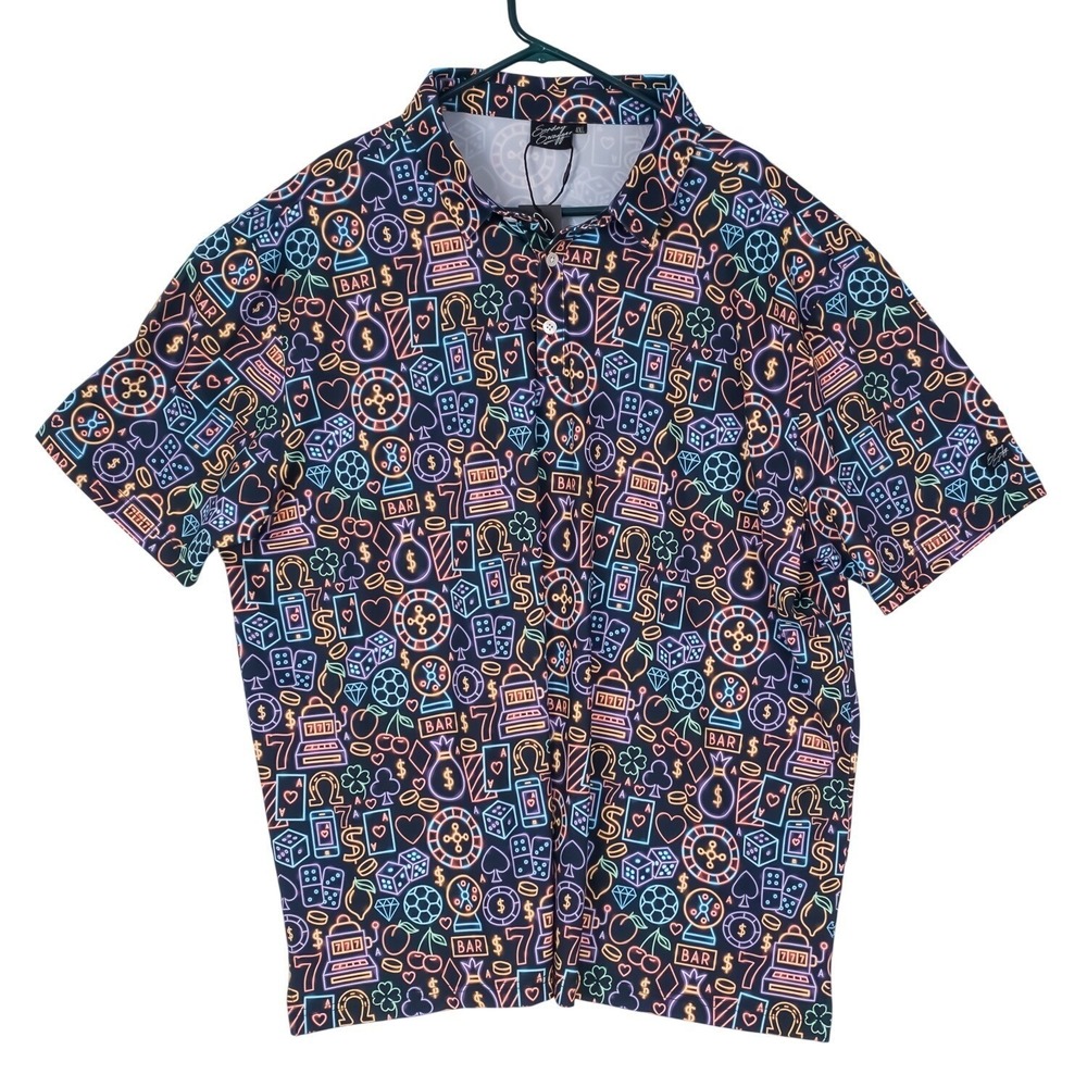 Sunday Swagger Polo Shirt Mens 4XL Casino Vegas Gamblers Golf All over Print - Picture 3 of 12
